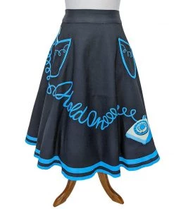 Kissing Charlie Hold On Circle Skirt In Blue And Black