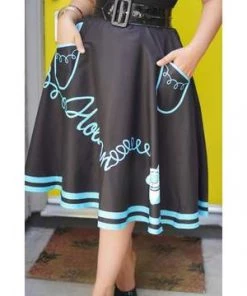 Kissing Charlie Hold On Circle Skirt In Blue And Black