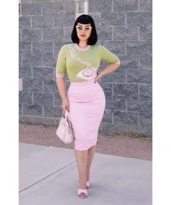 Kissing Charlie Hold On Sweater In Pink And Green Women's Apparel