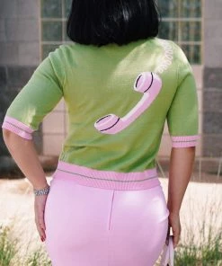 Kissing Charlie Hold On Sweater In Pink And Green Women's Apparel