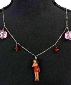 Aye Que Chula Homies Red Lady Necklace "Aye, Que Chula" Original Jewelry & Art