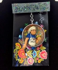 Aye Que Chula "Aye, Que Chula" Original Jewelry & Art Homies "I Heart Tacos" Brooch