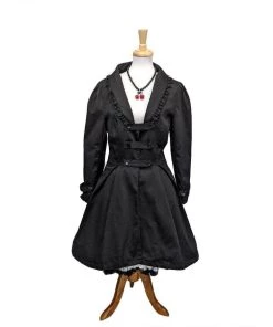 ChicStar Lace Trim Swing Coat In Black Women's Apparel 8 ChicStar Lace Trim Swing Coat In Black Women's Apparel