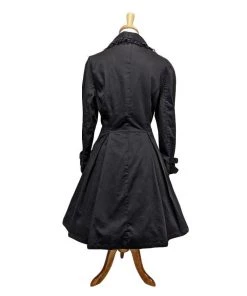 ChicStar Lace Trim Swing Coat In Black Women's Apparel 9 ChicStar Lace Trim Swing Coat In Black Women's Apparel