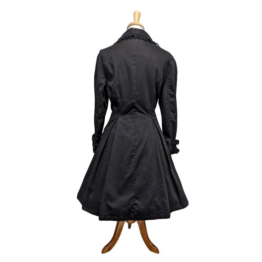 ChicStar Lace Trim Swing Coat In Black Women's Apparel 6 ChicStar Lace Trim Swing Coat In Black Women's Apparel