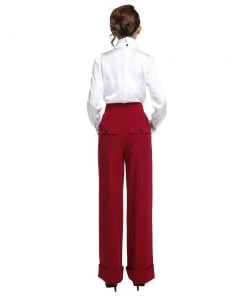 ChicStar Women's Apparel Ingrid 40's High Waist Pants In Red