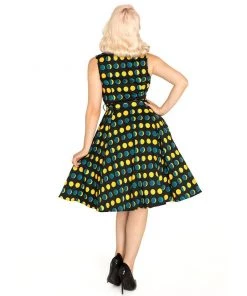 Women's Apparel Miss Lulo Jani Swing Dress In Golden Moon Phase Print