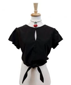 ChicStar Keyhole Glam Blouse In Black Women's Apparel