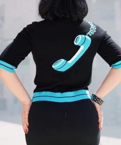 Kissing Charlie Hold On Sweater In Blue And Black Women's Apparel