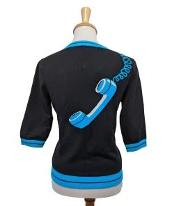 Kissing Charlie Hold On Sweater In Blue And Black Women's Apparel