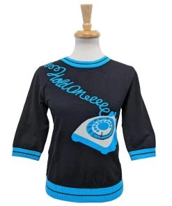 Kissing Charlie Hold On Sweater In Blue And Black Women's Apparel