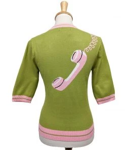 Kissing Charlie Hold On Sweater In Pink And Green Women's Apparel