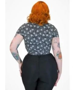 Hemet Knotted Top In Spider Web Print