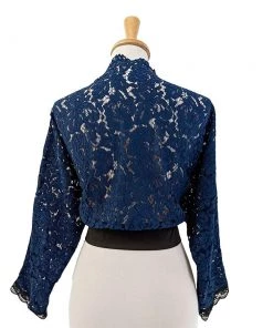 ChicStar Lace Shrug In Navy & Black Women's Apparel