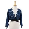 ChicStar Lace Shrug In Navy & Black Women's Apparel