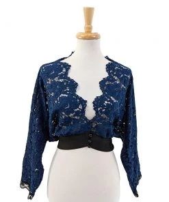 ChicStar Lace Shrug In Navy & Black Women's Apparel
