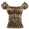 Glitz Glam And Rebellion Pinup Peasant Blouse In Leopard 2 Glitz Glam And Rebellion Pinup Peasant Blouse In Leopard