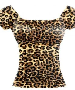 Glitz Glam And Rebellion Pinup Peasant Blouse In Leopard
