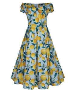 Women's Apparel Dolly & Dotty Lily Swing Dress In Lemons On Blue