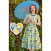 Women's Apparel Dolly & Dotty Lily Swing Dress In Lemons On Blue