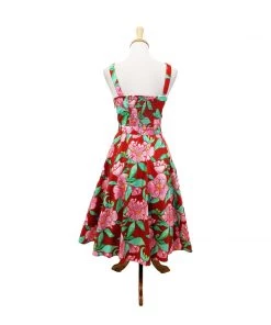 Miss Lulo Lori Swing Dress In Pencil Crayon Tropical Print Women's Apparel