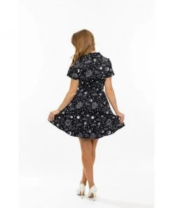 Eva Rose Short Shirtdress In Lunar Sky Print