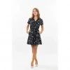 Eva Rose Short Shirtdress In Lunar Sky Print