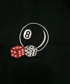 Glitz Glam And Rebellion Men's Bowling Shirt With Magic Eight Ball Pocket