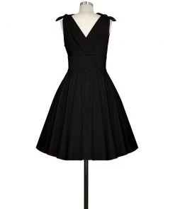 ChicStar Marilyn Crisscross Dress In Black Women's Apparel