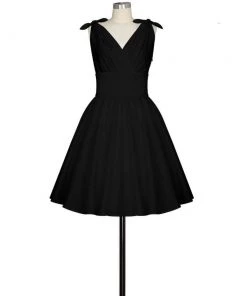 ChicStar Marilyn Crisscross Dress In Black Women's Apparel