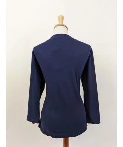 Women's Apparel Voodoo Vixen Melanie Tie Neck Top In Navy 8 Women's Apparel Voodoo Vixen Melanie Tie Neck Top In Navy