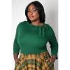 Voodoo Vixen Melanie Tie Neck Top In Green Women's Apparel