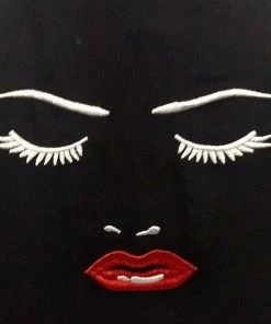 Banned Model Face Embroidered Blouse In Black