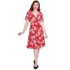 Women's Apparel Timeless London 1940's Molly Wrap Dress In Red Floral