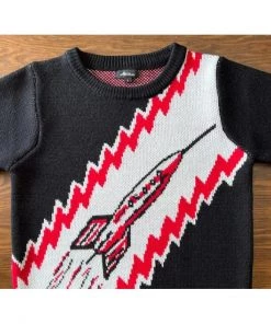 Women's Apparel Star Struck Clothing To The Moon Rocket Sweater In Navy