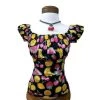 Glitz Glam And Rebellion Pinup Peasant Top In Summer Fruit Print Women's Apparel