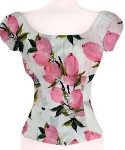 Glitz Glam And Rebellion Pinup Peasant Blouse In Pink Lemons