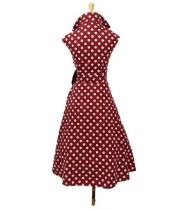 ChicStar Vamp Collar Dress In Red Dots