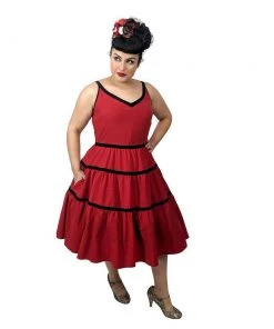 ChicStar Women's Apparel Tiered Swing Dress In Red