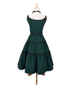 ChicStar Tiered Swing Dress In Green