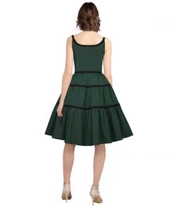 ChicStar Tiered Swing Dress In Green