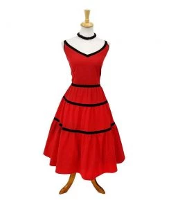 ChicStar Women's Apparel Tiered Swing Dress In Red