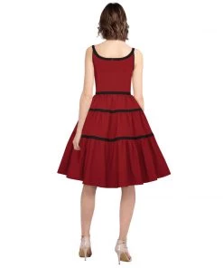 ChicStar Women's Apparel Tiered Swing Dress In Red