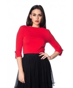 Banned Oonaugh Basic Top In Red Women's Apparel