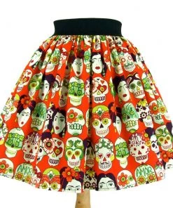 Women's Apparel Hemet Pleated Skirt In Orange Frida Print