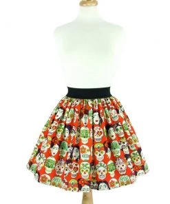 Women's Apparel Hemet Pleated Skirt In Orange Frida Print