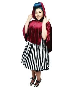 Glitz Glam And Rebellion Oxblood Hooded Cape Women's Apparel