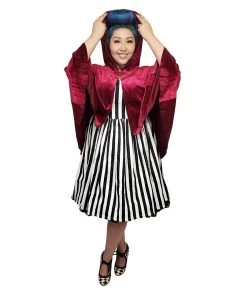 Glitz Glam And Rebellion Oxblood Hooded Cape Women's Apparel