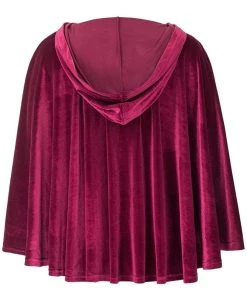 Glitz Glam And Rebellion Oxblood Hooded Cape Women's Apparel