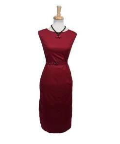 ChicStar Women's Apparel Sleeveless Wiggle Dress In Red